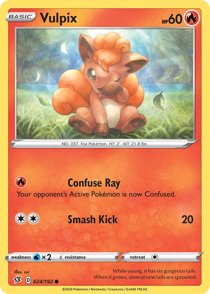 Rebel Clash Vulpix Pokémon card