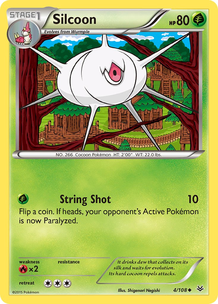 Roaring Skies Silcoon Pokémon card