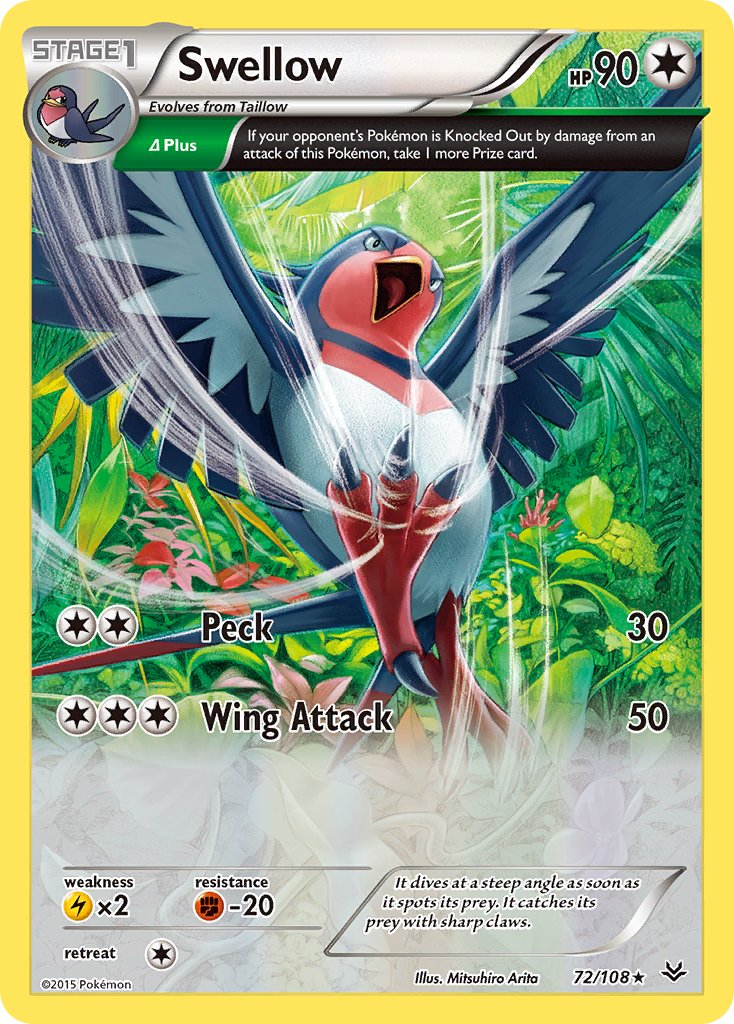 Roaring Skies Swellow Pokémon card