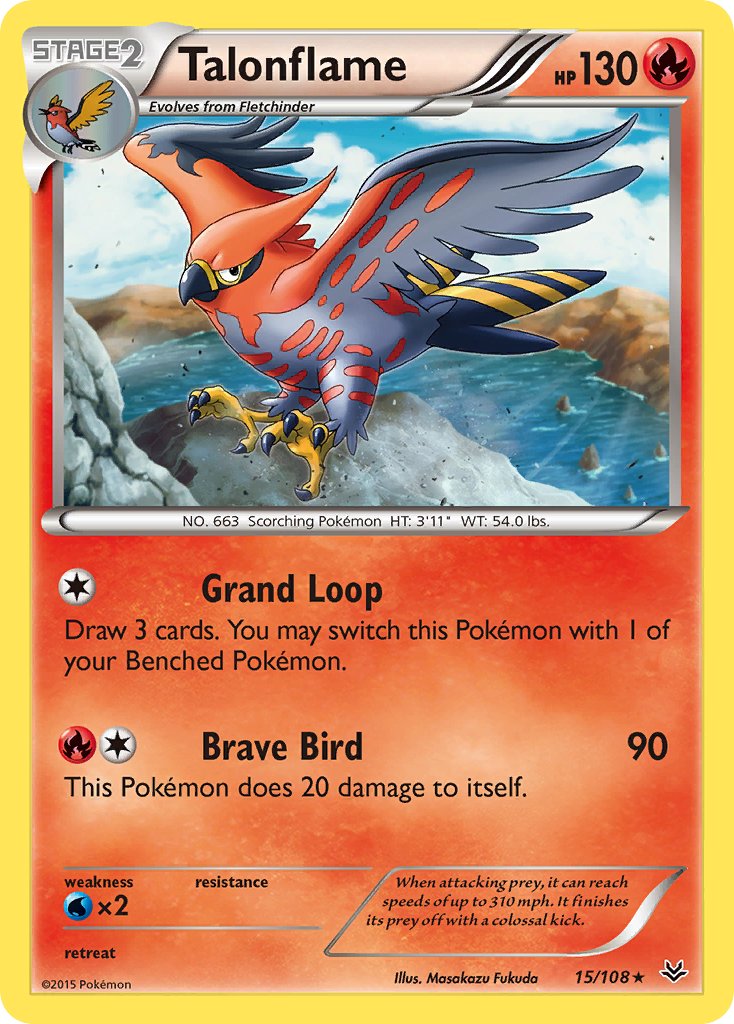 Roaring Skies Talonflame Pokémon card