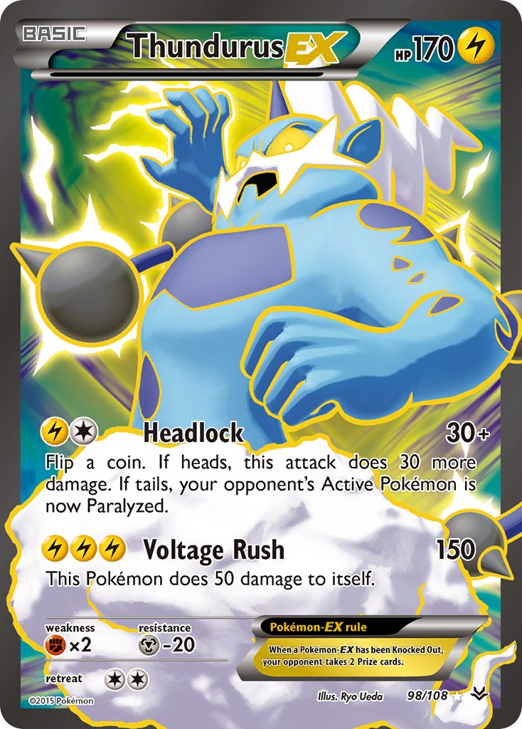 Roaring Skies Thundurus EX Pokémon card