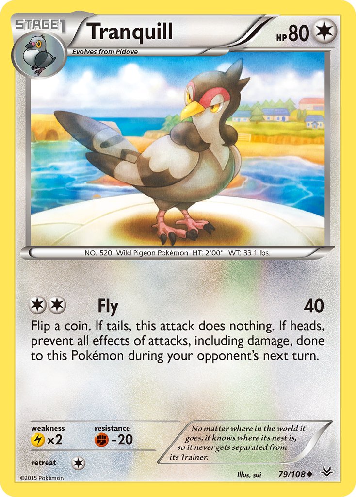 Roaring Skies Tranquill Pokémon card