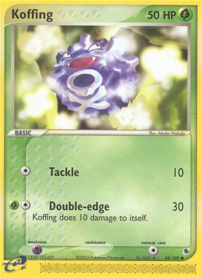 Ruby & Sapphire Koffing Pokémon card