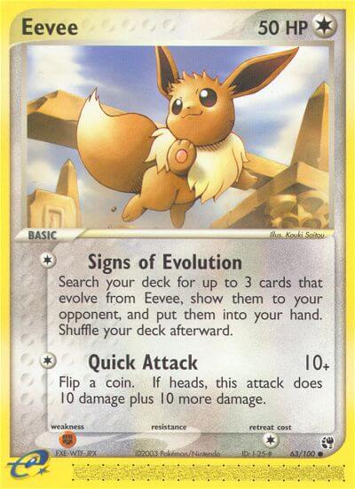Sandstorm Eevee Pokémon card
