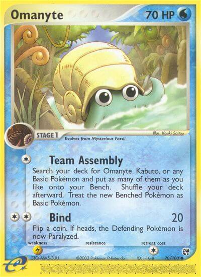 Sandstorm Omanyte Pokémon card