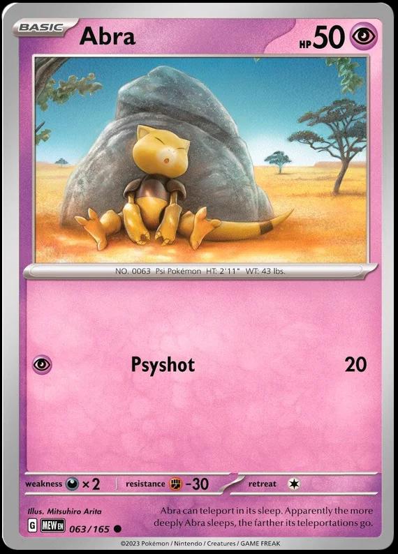 Scarlet & Violet 151 Abra [Cosmos-Holo] Pokémon card