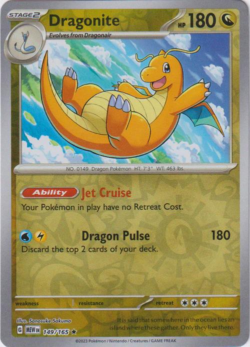 Scarlet & Violet 151 Dragonite [Reverse Holo] Pokémon card