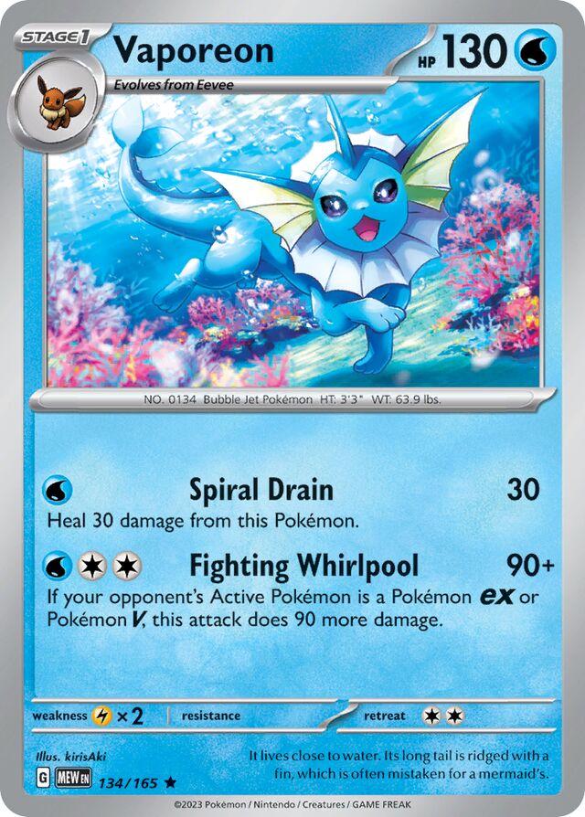 Scarlet & Violet 151 Vaporeon [Holo] Pokémon card
