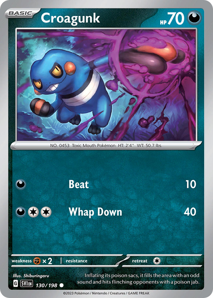 Scarlet & Violet Croagunk Pokémon card
