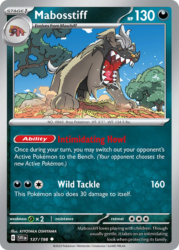 Scarlet & Violet Mabosstiff Pokémon card