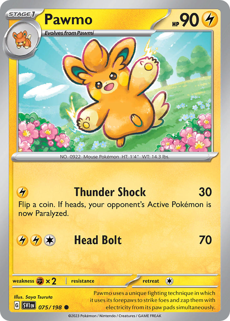 Scarlet & Violet Pawmo Pokémon card