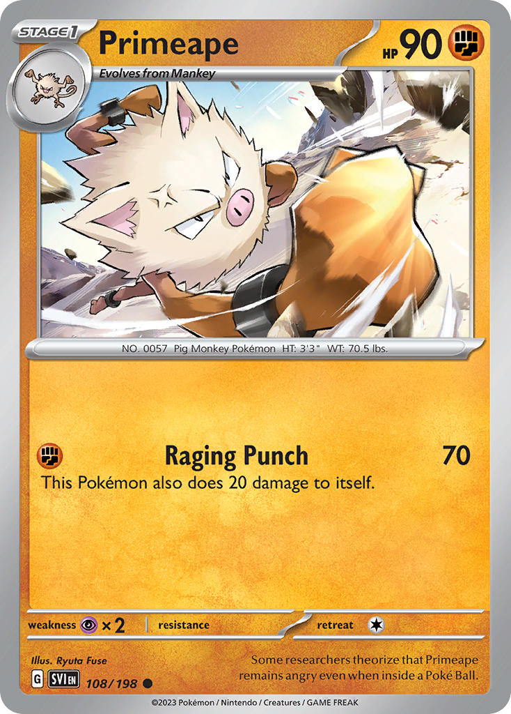 Scarlet & Violet Primeape Pokémon card