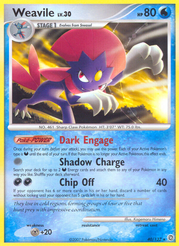 Secret Wonders Weavile Pokémon card