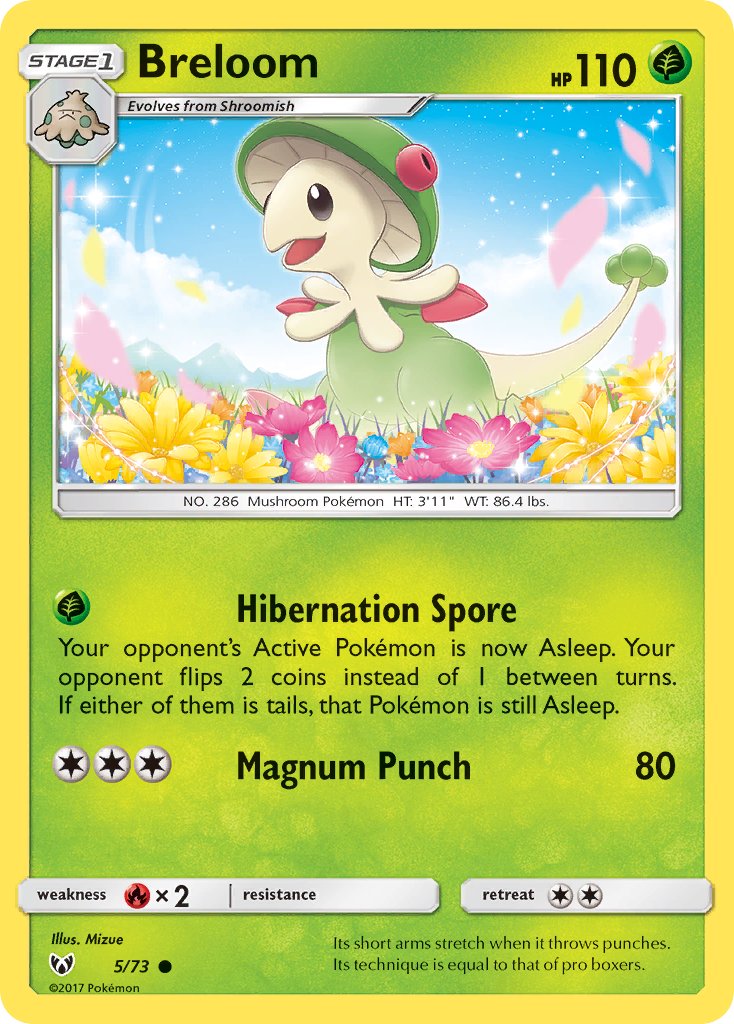 Shining Legends Breloom Pokémon card