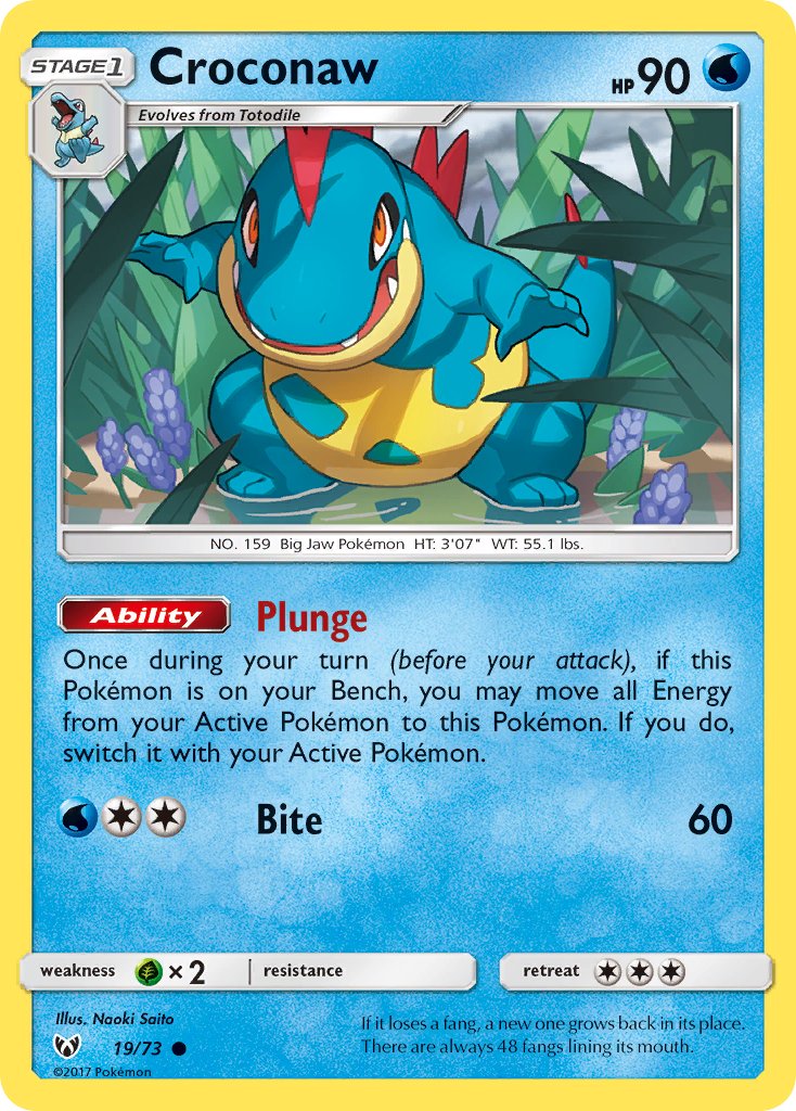 Shining Legends Croconaw Pokémon card