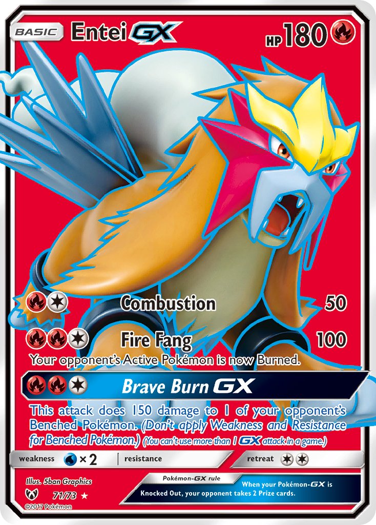 Shining Legends Entei GX Pokémon card