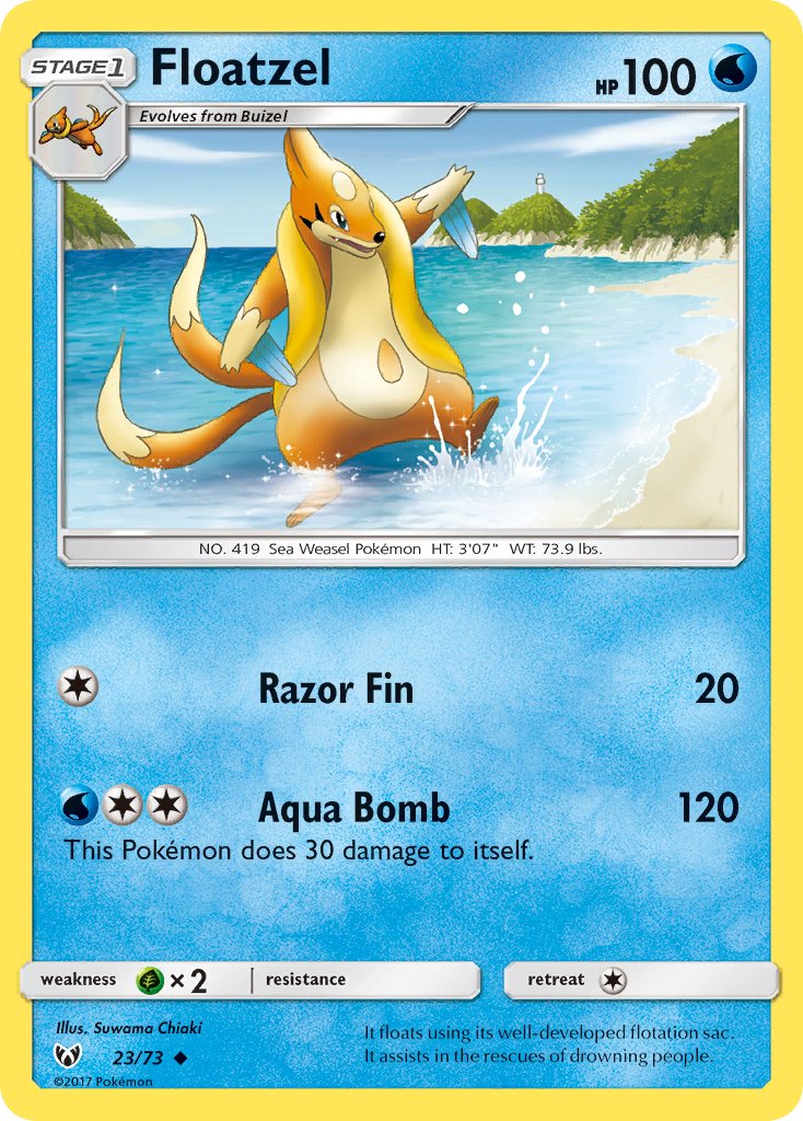 Shining Legends Floatzel Pokémon card