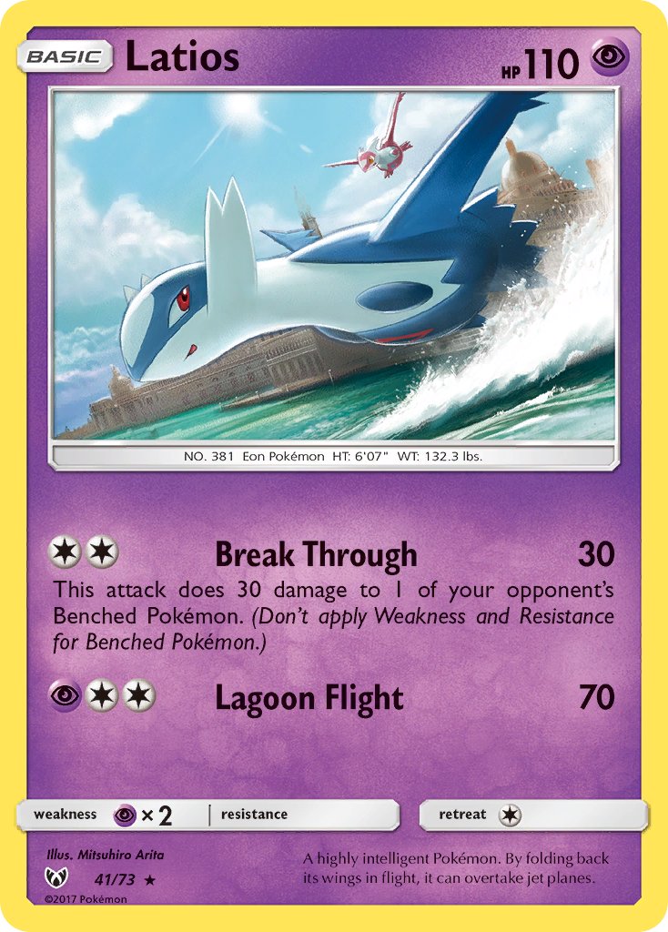 Shining Legends Latios Pokémon card