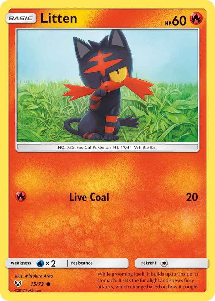 Shining Legends Litten Pokémon card