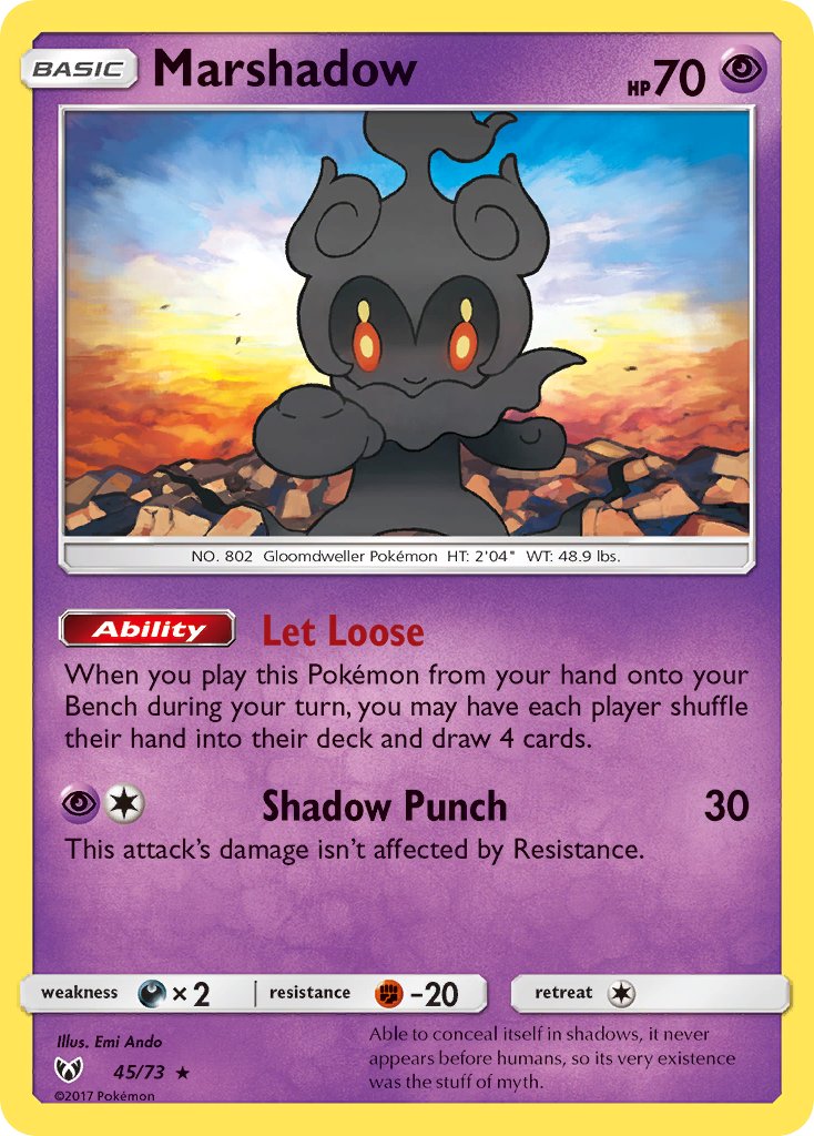 Shining Legends Marshadow Pokémon card