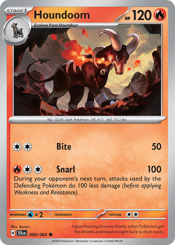 Shrouded Fable Houndoom Pokémon card
