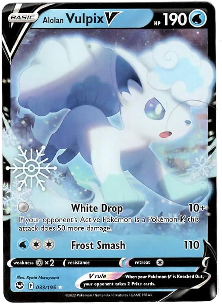 Silver Tempest Alolan Vulpix V [Snowflake-Stamp] Pokémon card