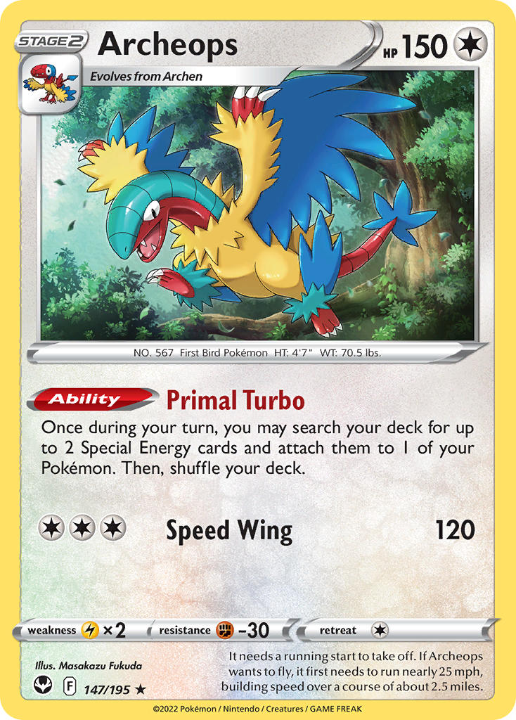 Silver Tempest Archeops Pokémon card