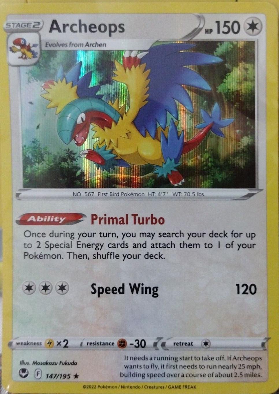 Silver Tempest Archeops [Holo] Pokémon card