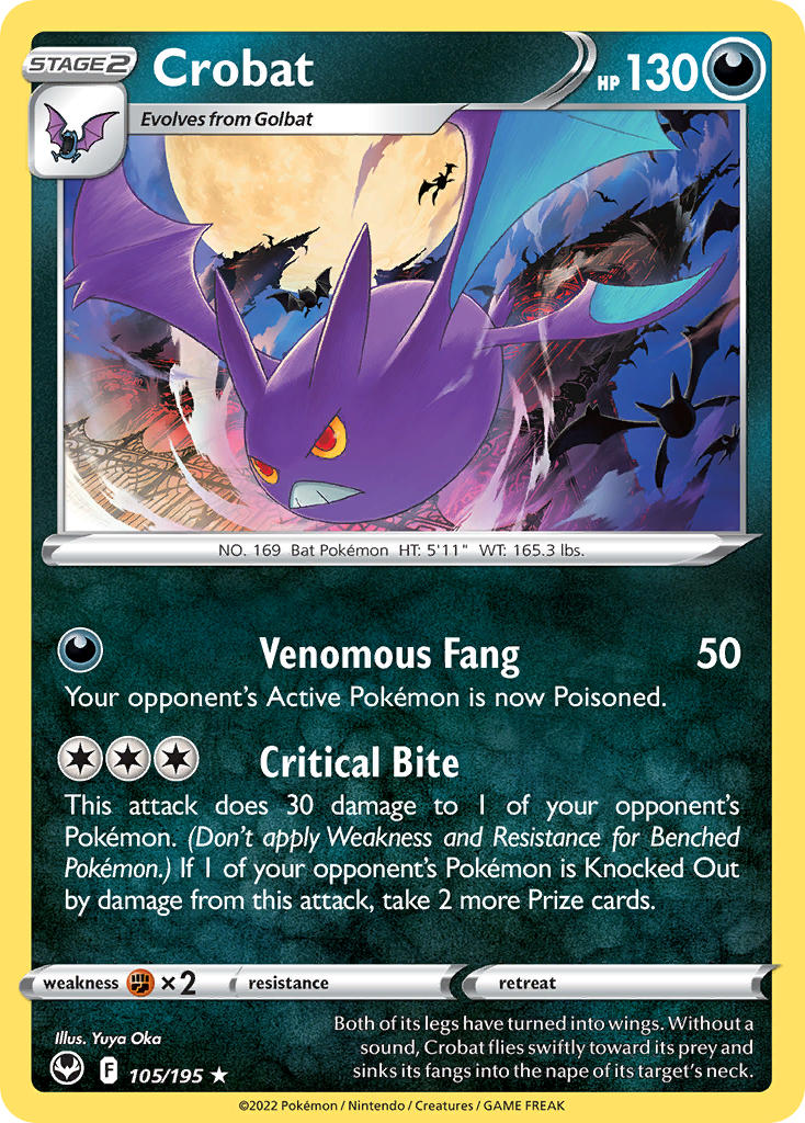 Silver Tempest Crobat Pokémon card