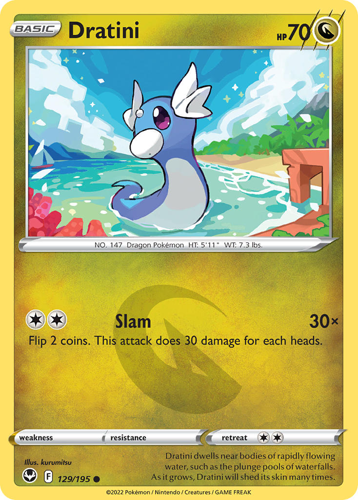 Silver Tempest Dratini Pokémon card