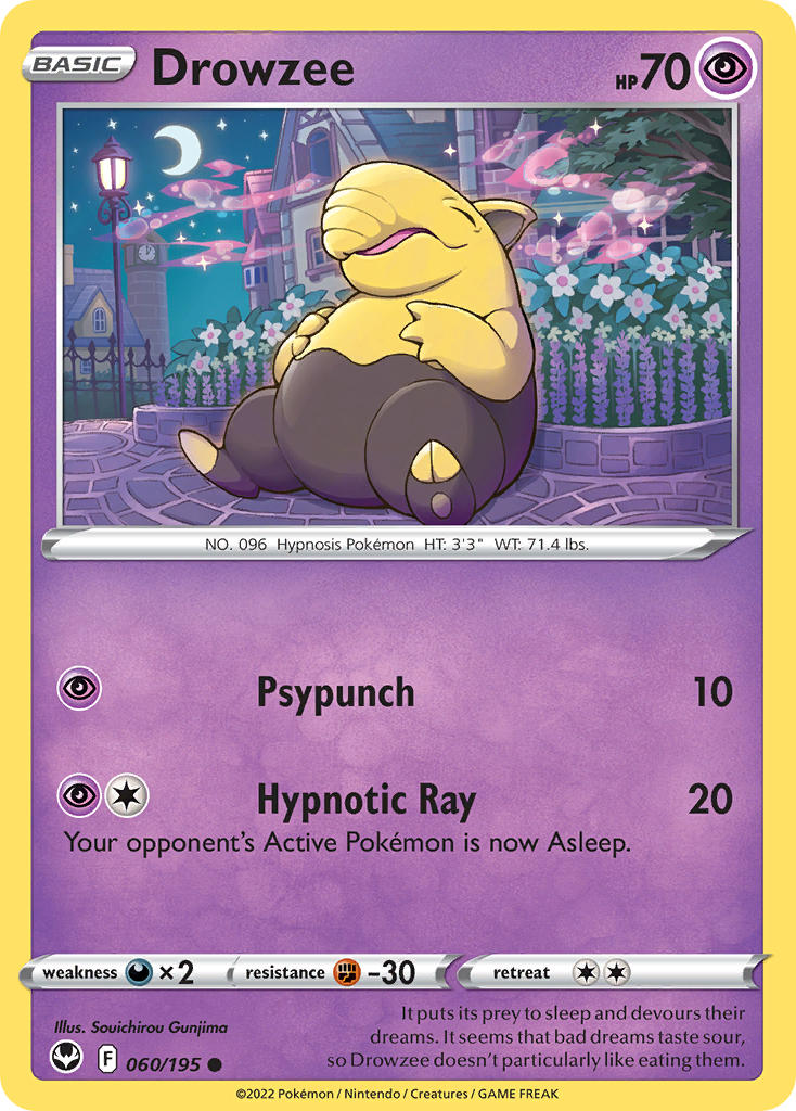 Silver Tempest Drowzee Pokémon card