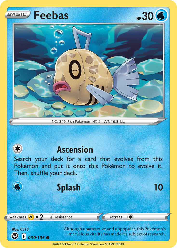 Silver Tempest Feebas Pokémon card