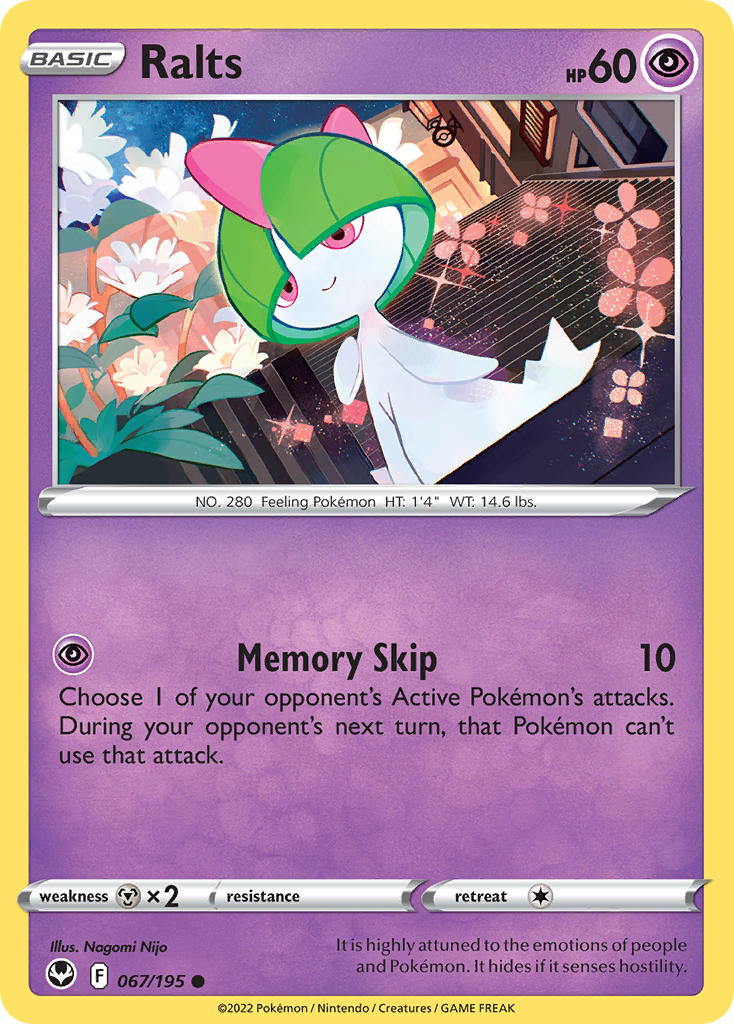 Silver Tempest Ralts Pokémon card