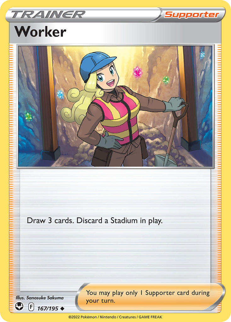 Silver Tempest Worker Pokémon card