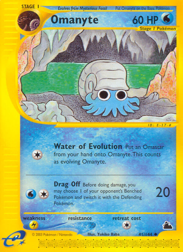 Skyridge Omanyte Pokémon card