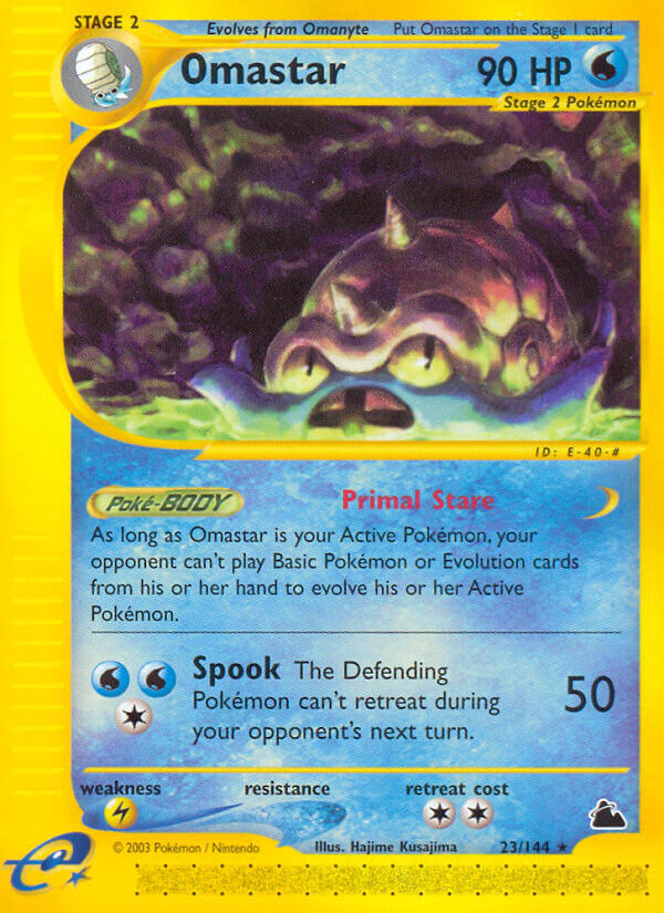 Skyridge Omastar Pokémon card