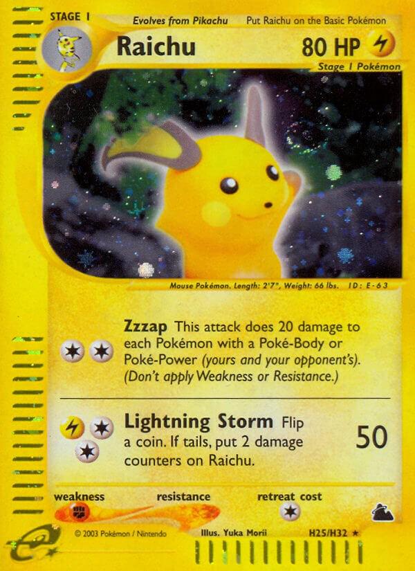 Skyridge Raichu Pokémon card
