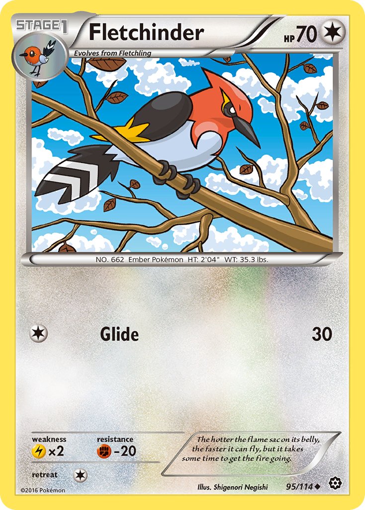 Steam Siege Fletchinder Pokémon card