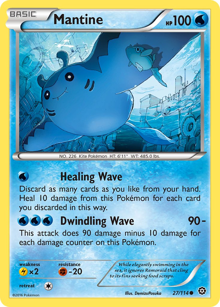 Steam Siege Mantine Pokémon card