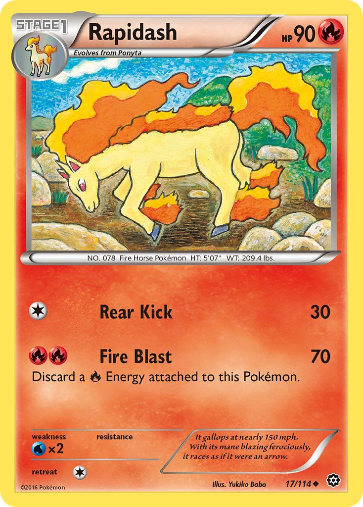 Steam Siege Rapidash Pokémon card