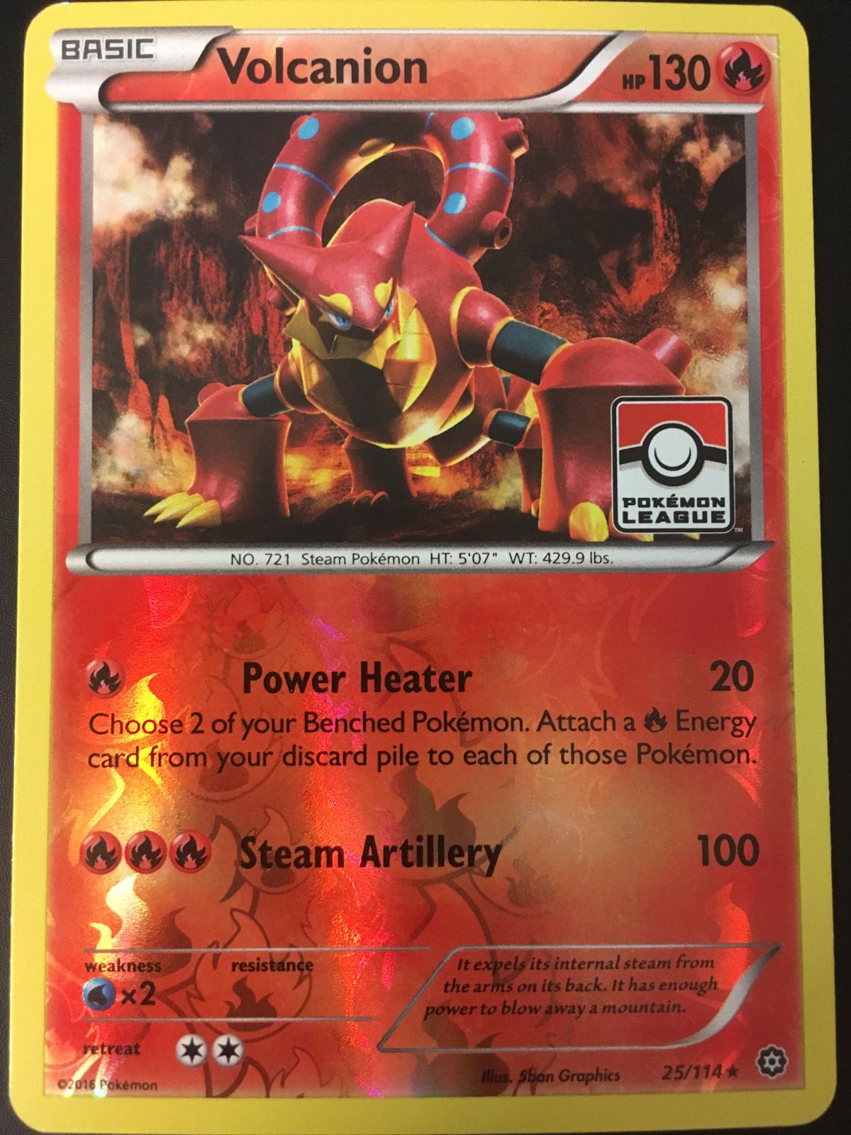 Steam Siege Volcanion [Reverse-Holo-Pokemon-League] Pokémon card