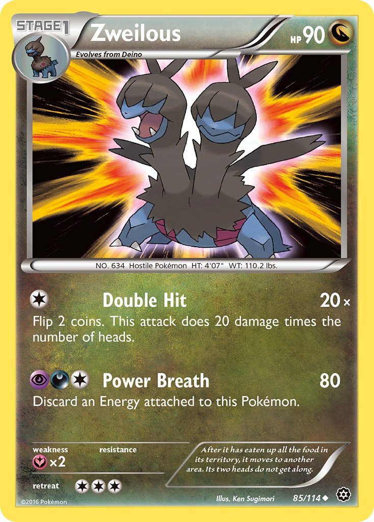 Steam Siege Zweilous Pokémon card