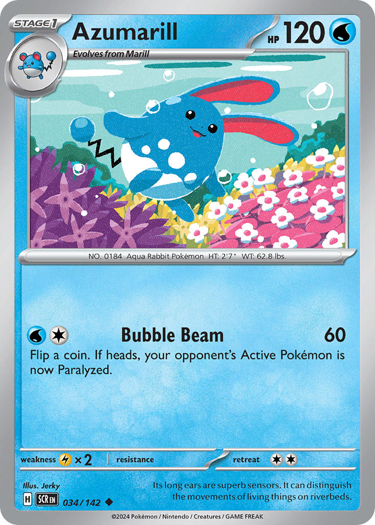 Stellar Crown Azumarill Pokémon card