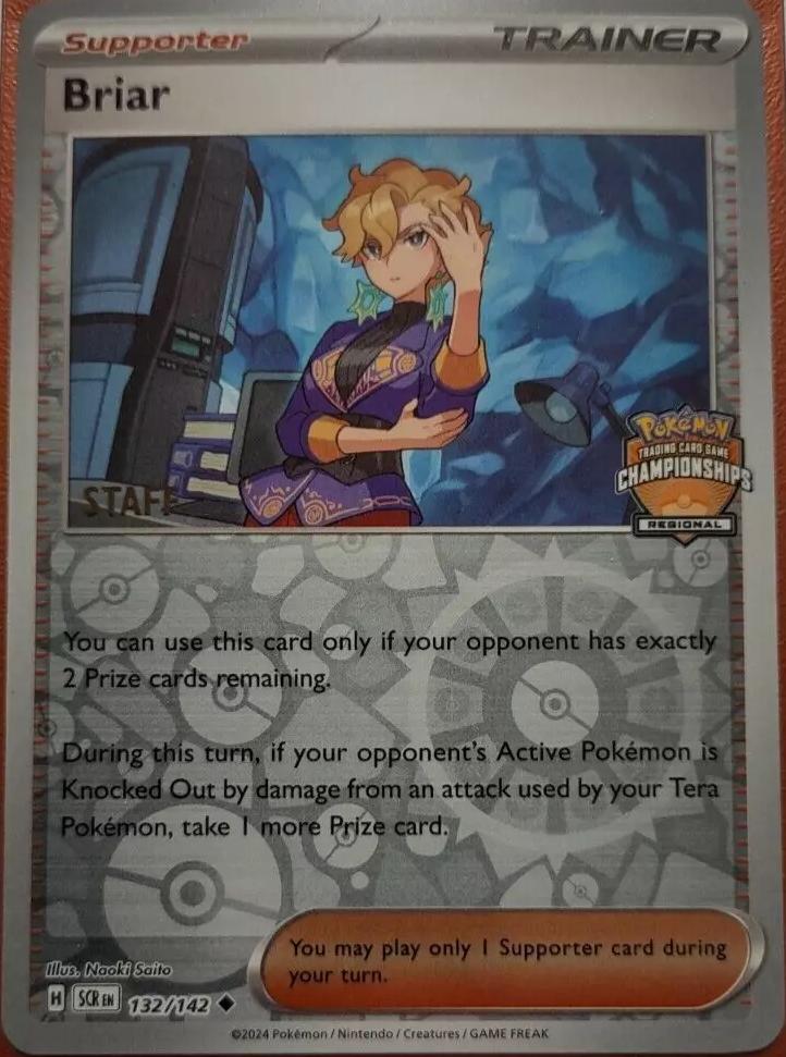 Stellar Crown Briar [Regional-Championships-Staff] Pokémon card