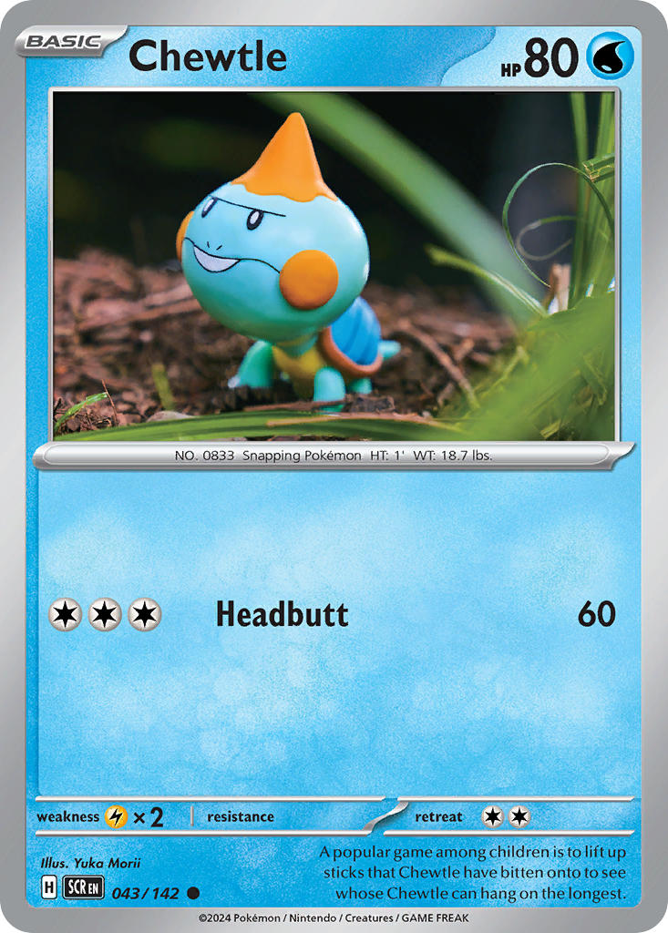 Stellar Crown Chewtle Pokémon card