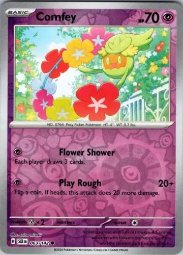 Stellar Crown Comfey [Reverse Holo] Pokémon card