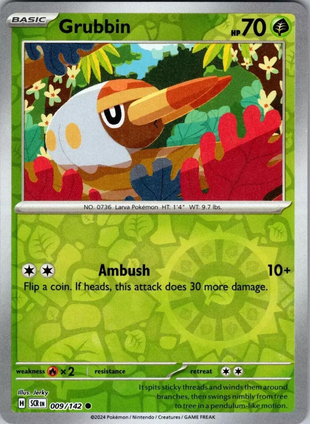 Stellar Crown Grubbin [Reverse Holo] Pokémon card