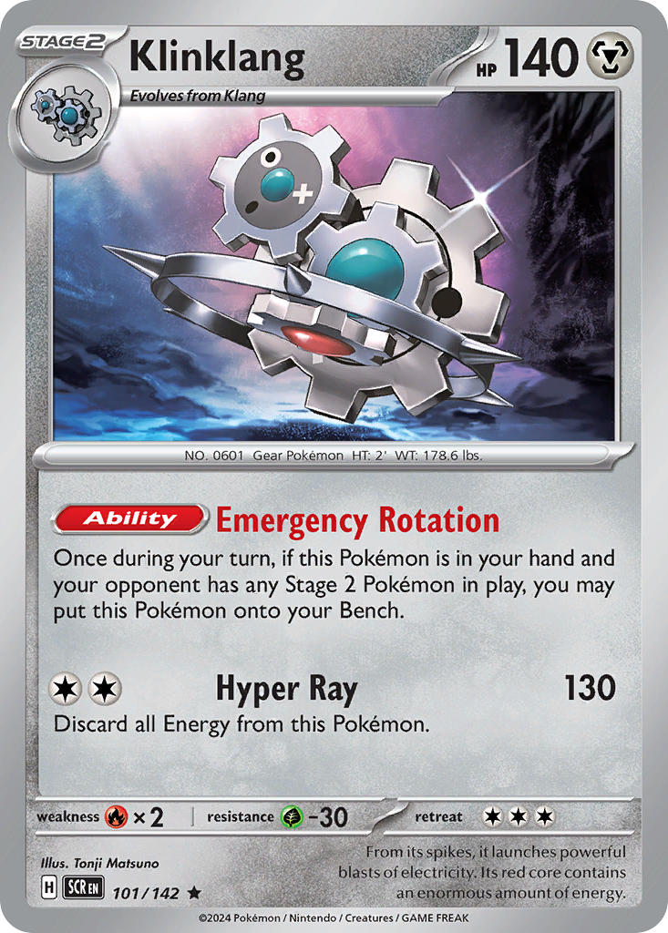 Stellar Crown Klinklang Pokémon card