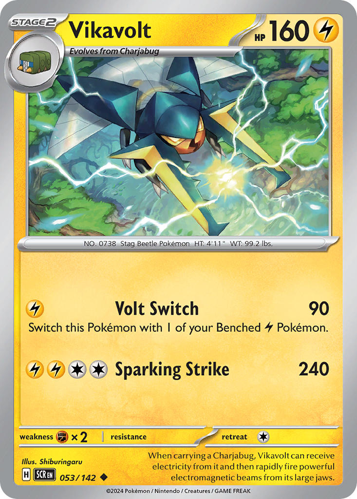 Stellar Crown Vikavolt Pokémon card