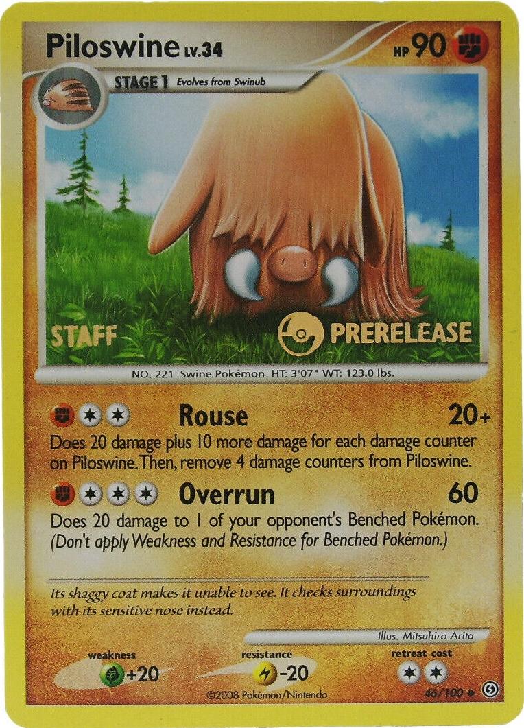 Stormfront Piloswine [Prerelease-Staff] Pokémon card